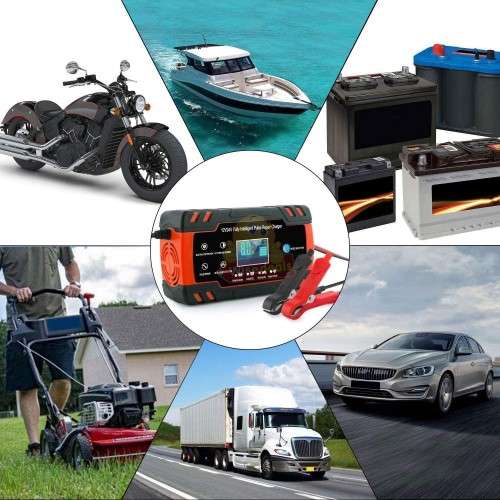 12V 8A and 24V 4A Intelligent Pulse Repair Battery Charger