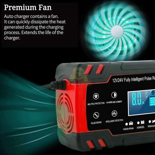 12V 8A and 24V 4A Intelligent Pulse Repair Battery Charger
