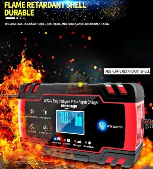 12V 8A and 24V 4A Intelligent Pulse Repair Battery Charger