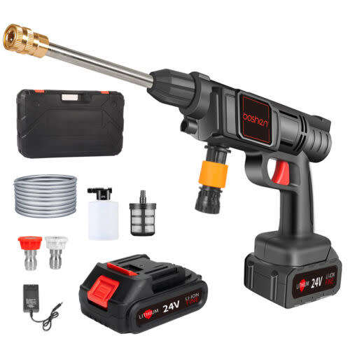Cordless Rechargeable High Pressure Water Gun with Accessories