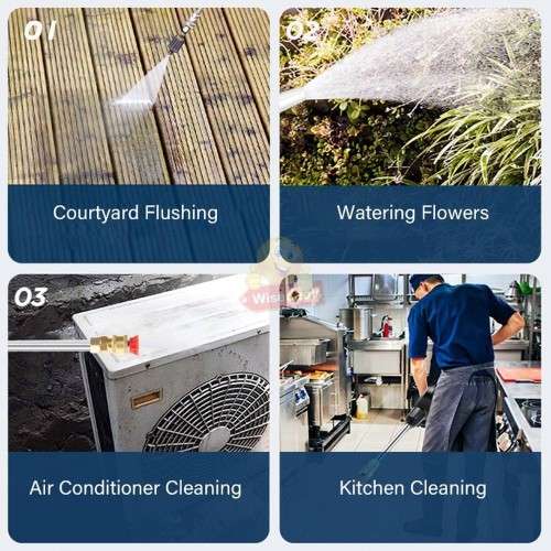 Cordless High Pressure Water Gun with Accessories and Carry Case