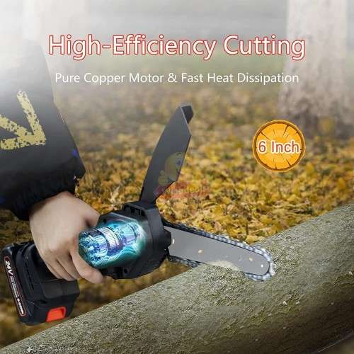 550W 24V Cordless Chainsaw in handy carry case with Accessories