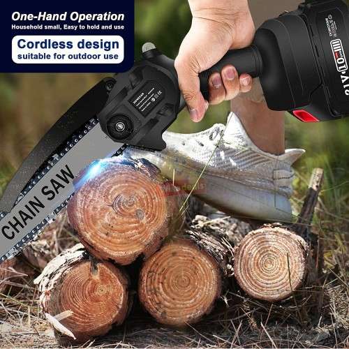 550W 24V Cordless Chainsaw in handy carry case with Accessories