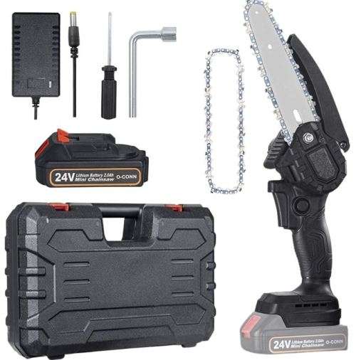 24V Cordless Chain Saw in handy carry case with Accessories