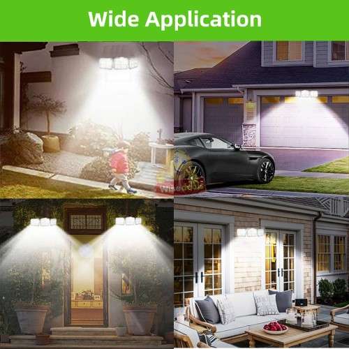 30W Rotatable Three Head Solar Flood Light - 3 Light Modes