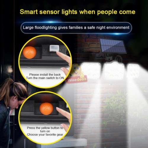 30W Rotatable Three Head Solar Flood Light - 3 Light Modes