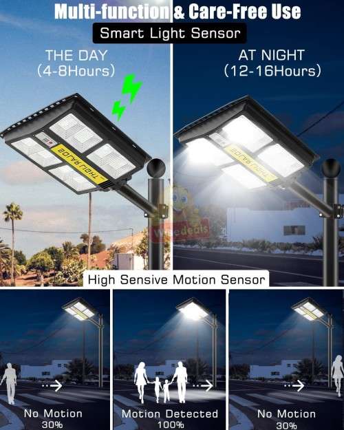 200W Solar Sensor Street Light with Remote Control