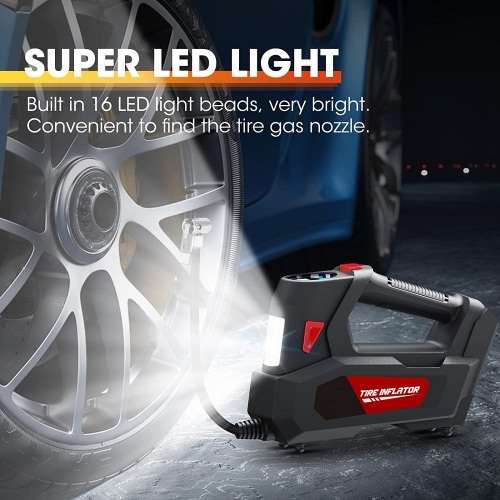 LCD Display 12V Air Compressor Pump with Accessories