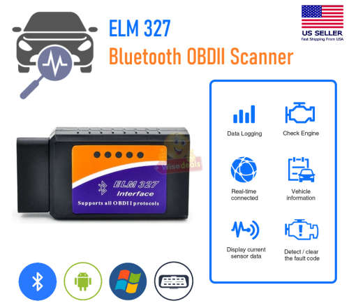 ELM327 OBD2 Bluetooth Auto Diagnostic Scanner