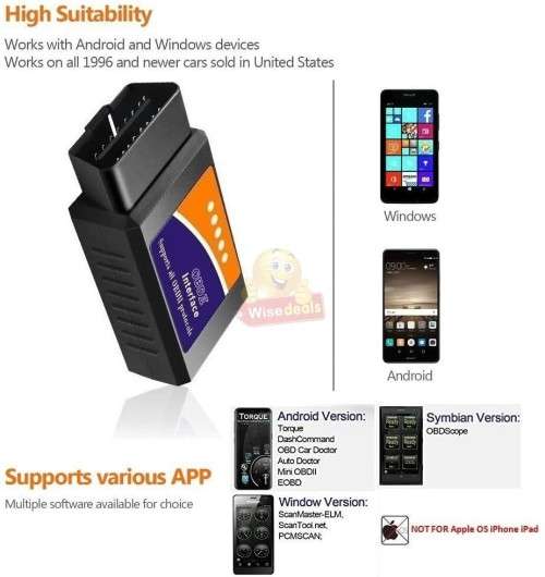 ELM327 OBD2 Bluetooth Auto Diagnostic Scanner