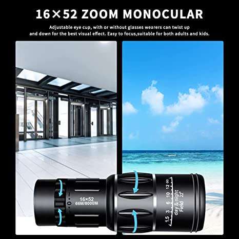 16 x 52 Monocular Telescope with Carry Bag