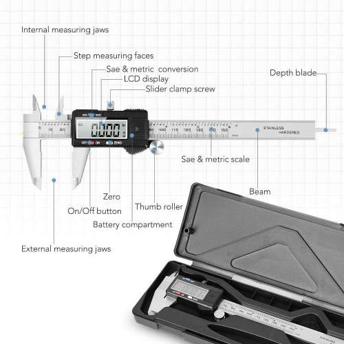 Stainless steel 150mm 6inch Electronic Digital Vernier Calliper