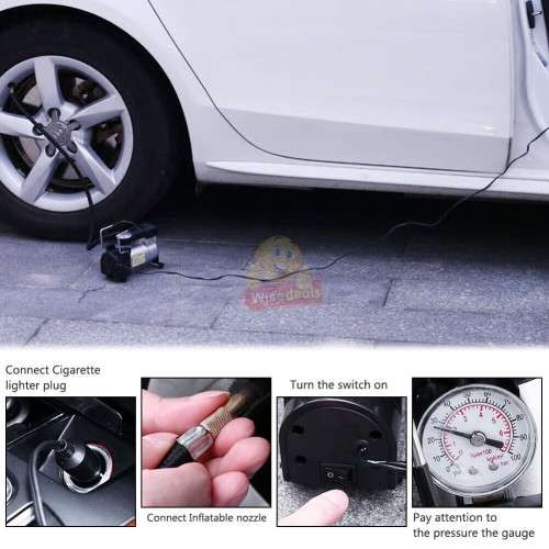 Air Compressor Kit with Pressure Gauge in Portable Case with lots of accessories