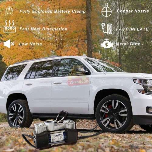 Air Compressor Kit with Pressure Gauge in Portable Case with lots of accessories