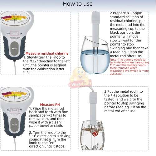 2 in 1 Water Quality Tester PH and Chlorine Tester