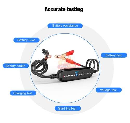 6V and 12V Wireless Bluetooth Battery Tester 100-2000 CCA