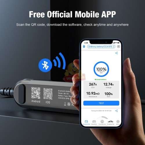 6V and 12V Wireless Bluetooth Battery Tester 100-2000 CCA