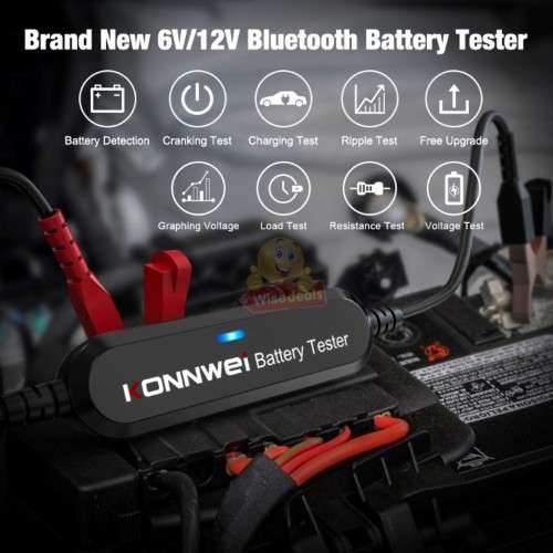 6V and 12V Wireless Bluetooth Battery Tester 100-2000 CCA