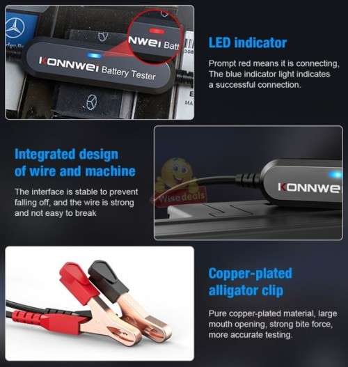 6V and 12V Wireless Bluetooth Battery Tester 100-2000 CCA