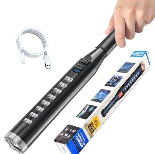 Self-defence Ultra-bright Long-range baseball bat LED Flashlight, USB Rechargeable