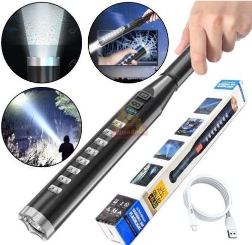 Self-defence Ultra-bright Long-range baseball bat LED Flashlight, USB Rechargeable