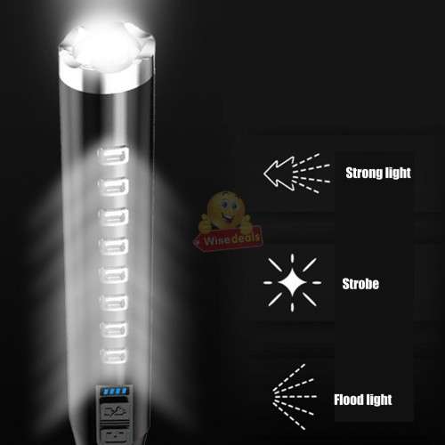 Self-defence Ultra-bright Long-range baseball bat LED Flashlight, USB Rechargeable