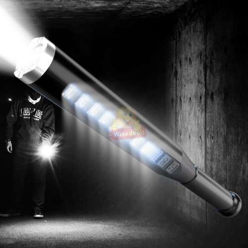 Self-defence Ultra-bright Long-range baseball bat LED Flashlight, USB Rechargeable