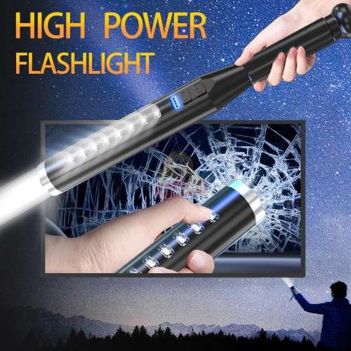 Self-defence Ultra-bright Long-range baseball bat LED Flashlight, USB Rechargeable