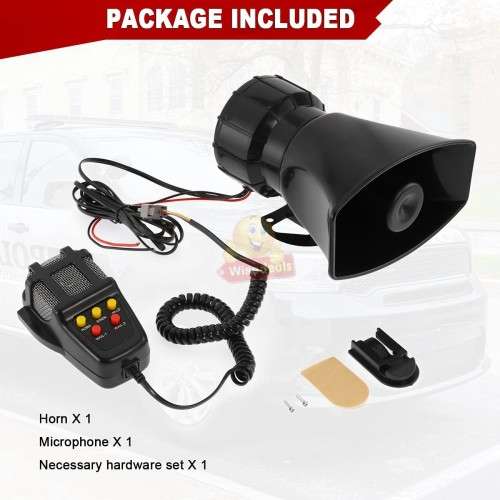 100W 12V Loudspeaker Horn Siren with 7 Sound