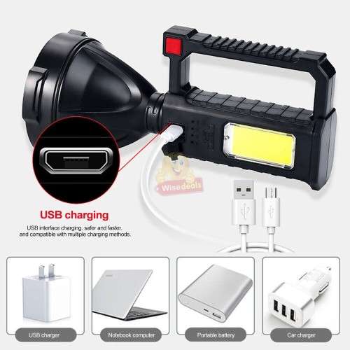 Super Far Distance LED Search and Flash Light, Different Lighting Modes, USB Interface, Mobile Power