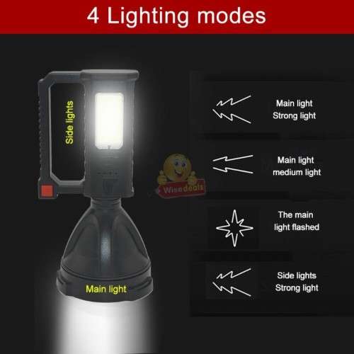 Super Far Distance LED Search and Flash Light, Different Lighting Modes, USB Interface, Mobile Power