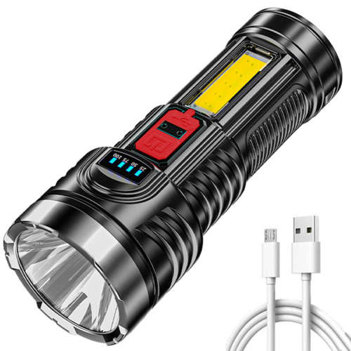 Tactical Flash light with different Light modes, Build-in 18650 Rechargeable lithium-ion Battery