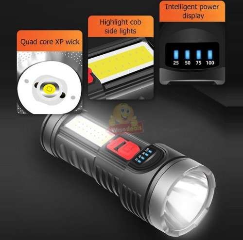 Tactical Flash light with different Light modes, Build-in 18650 Rechargeable lithium-ion Battery