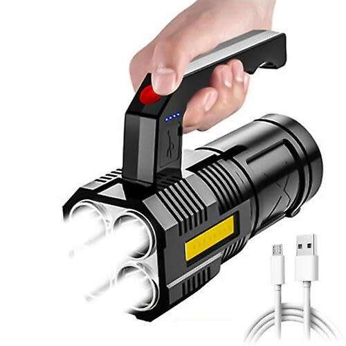 Rechargeable Handheld USB COB Flashlight Spotlight, 5000 Lumens