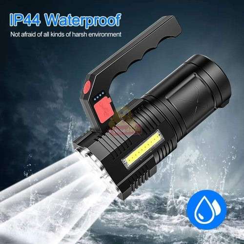 Rechargeable Handheld USB COB Flashlight Spotlight, 5000 Lumens