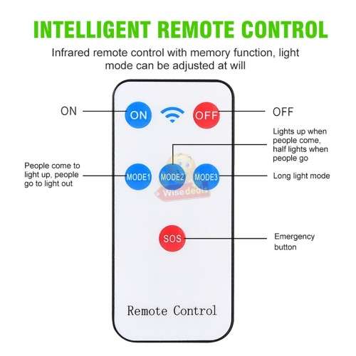 900C 59COB Solar Wall Light with Remote Control