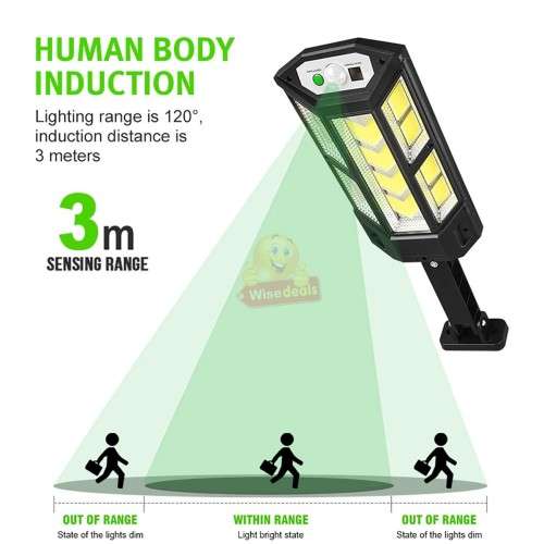 900C 59COB Solar Wall Light with Remote Control