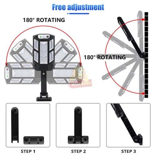 900C 59COB Solar Wall Light with Remote Control