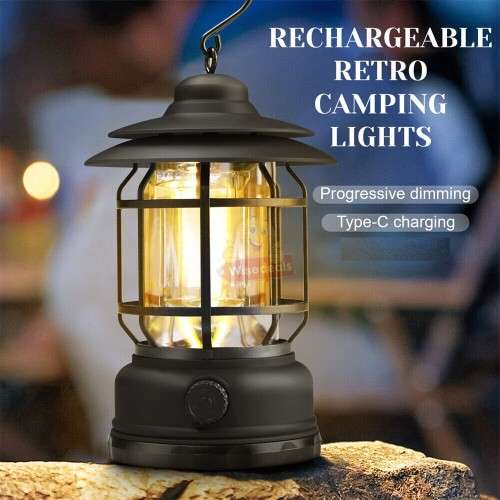 Rechargeable Vintage Lantern with Dimming Mode and can be use as Power Bank