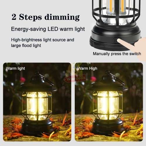 Rechargeable Vintage Lantern with Dimming Mode and can be use as Power Bank