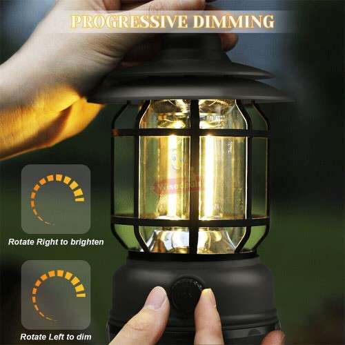 Rechargeable Vintage Lantern with Dimming Mode and can be use as Power Bank