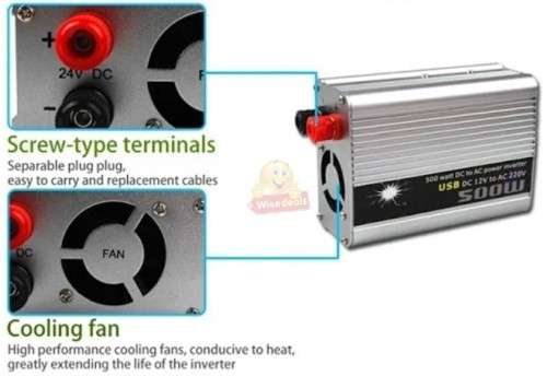500W Solar Power Inverter  Convert 12V DC to 220V AC