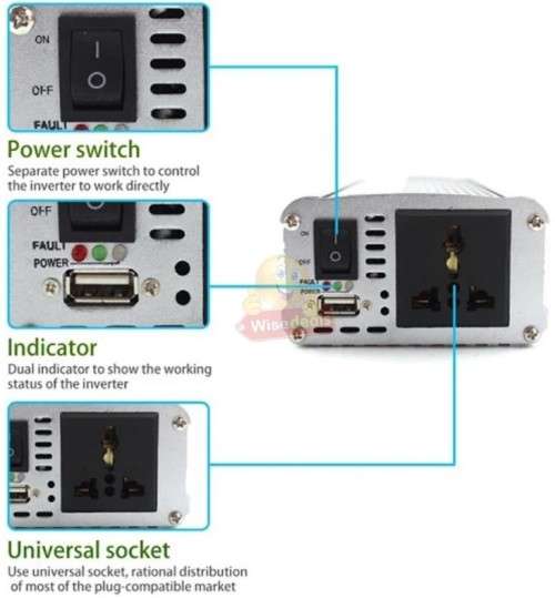 500W Solar Power Inverter  Convert 12V DC to 220V AC