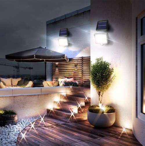 120 LED  6 COB Split Solar Wall Light for Indoor and Outdoor use