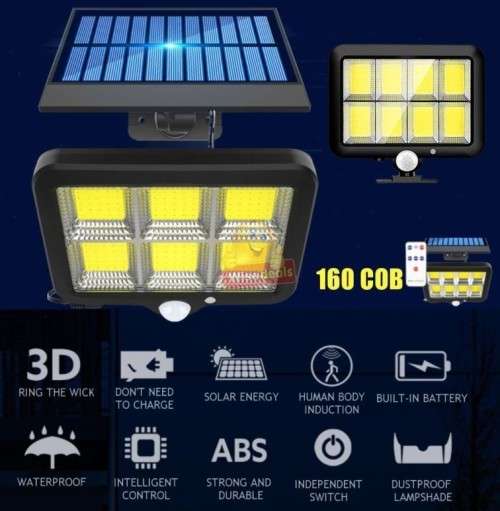 160 LED 8 COB Split Solar Wall Light