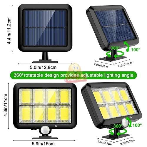 160 LED 8 COB Split Solar Wall Light