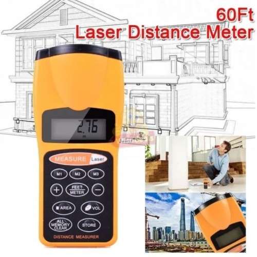 Ultrasonic Digital Distance Meter Laser pointer