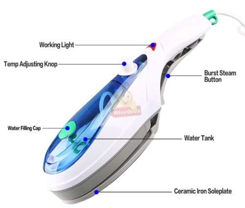 Handheld Portable Travel Ironing Steamer Brush for Clothes