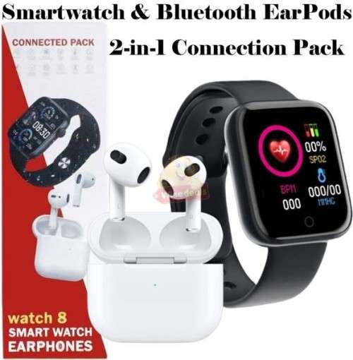 Connection Pack 2-in-1, Heart Rate, Blood Pressure Monitor Smartwatch PLUS iPods