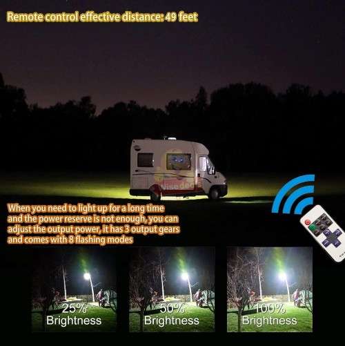 12V Telescopic 4.5m Fishing Rod LED Light, Waterproof, 4600 Lumens etc.